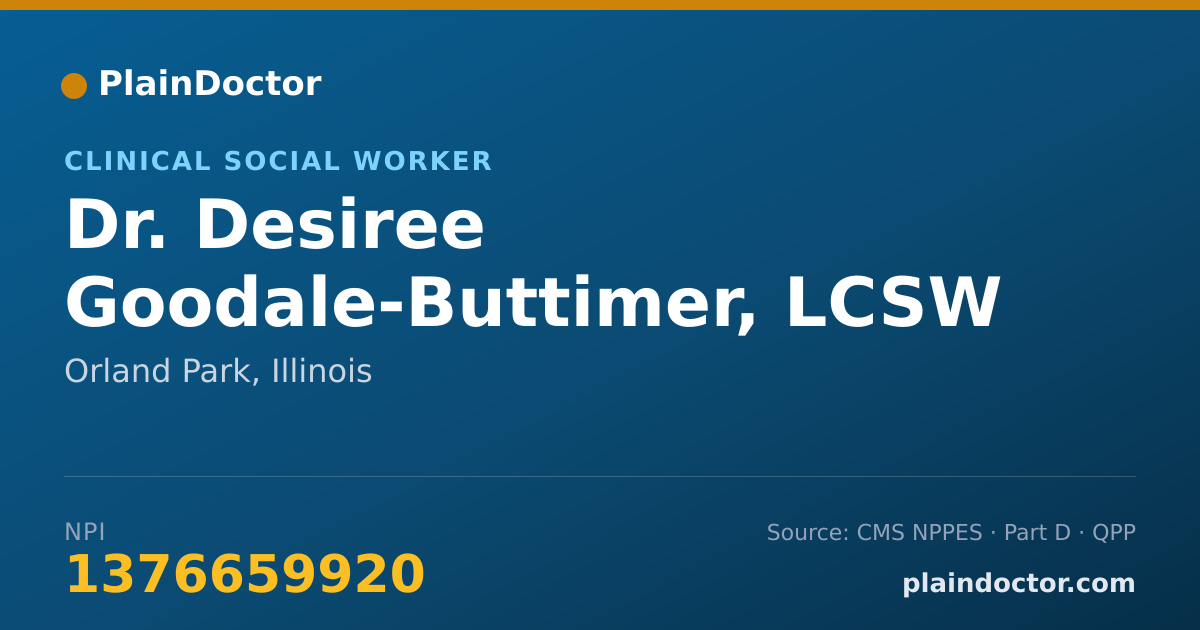 Shareable card for Desiree Goodale-Buttimer, LCSW - Clinical Social Worker, Orland Park, IL