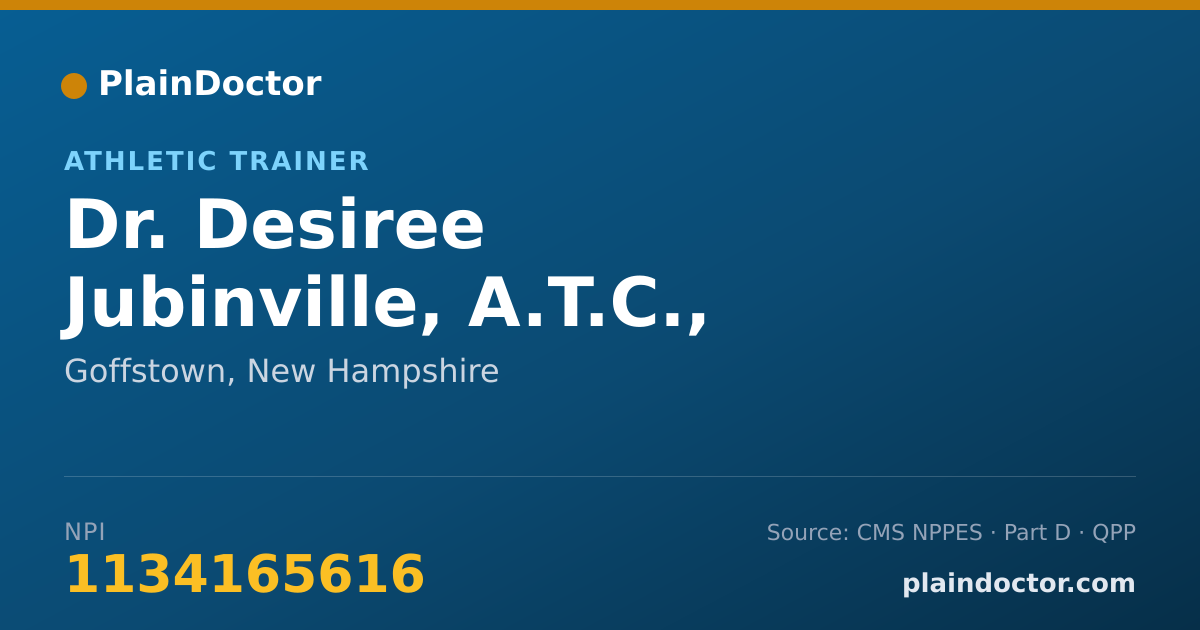 Shareable card for Desiree Jubinville, A.T.C., NHLAT - Athletic Trainer, Goffstown, NH