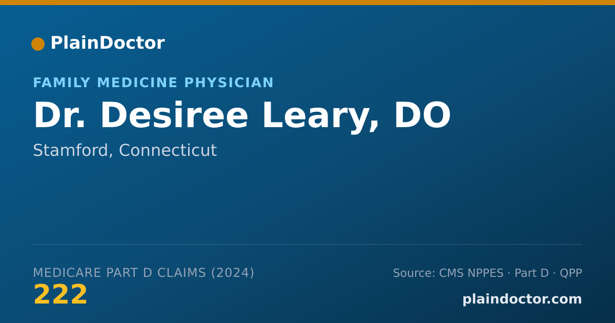 Shareable card for Desiree Leary, DO - Family Medicine Physician, Stamford, CT