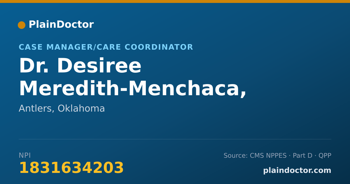 Shareable card for Desiree Meredith-Menchaca, BSW,RBT - Case Manager/Care Coordinator, Antlers, OK