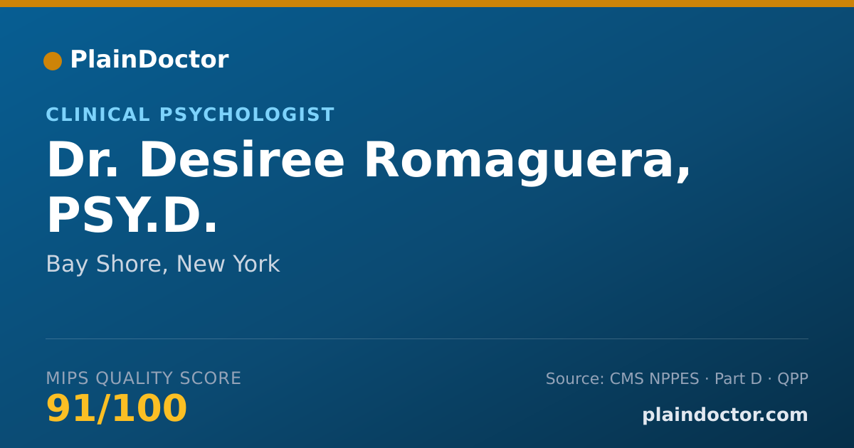 Shareable card for Desiree Romaguera, PSY.D. - Clinical Psychologist, Bay Shore, NY