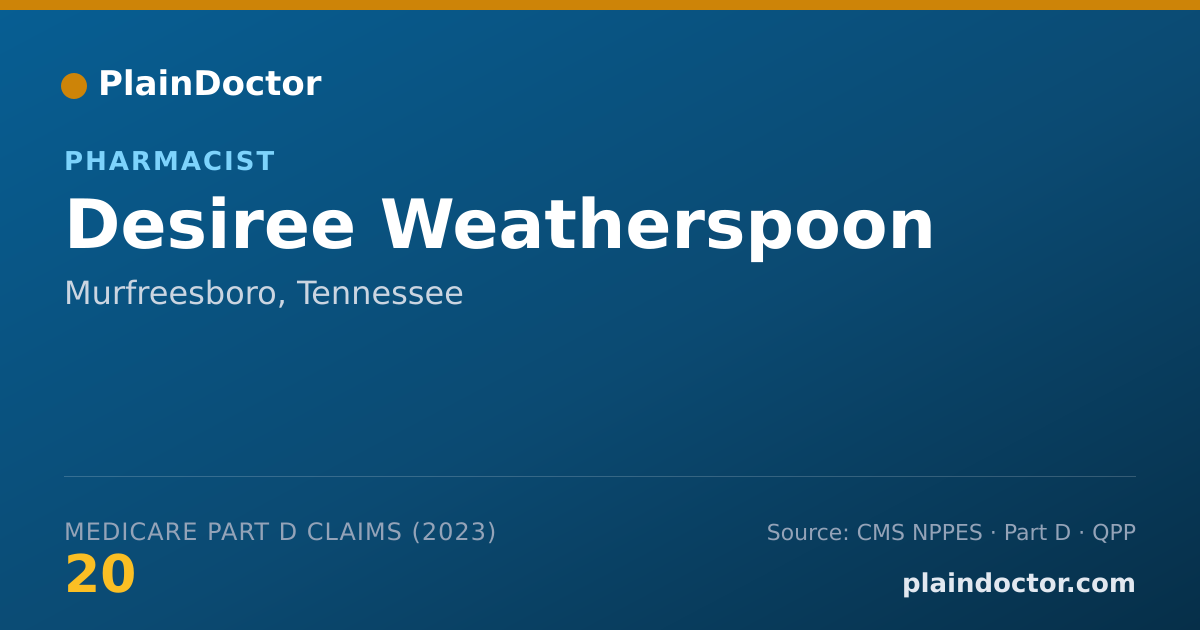 Shareable card for Desiree Weatherspoon - Pharmacist, Murfreesboro, TN
