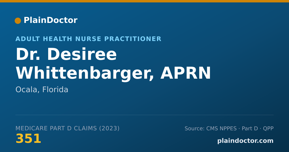 Shareable card for Desiree Whittenbarger, APRN - Adult Health Nurse Practitioner, Ocala, FL