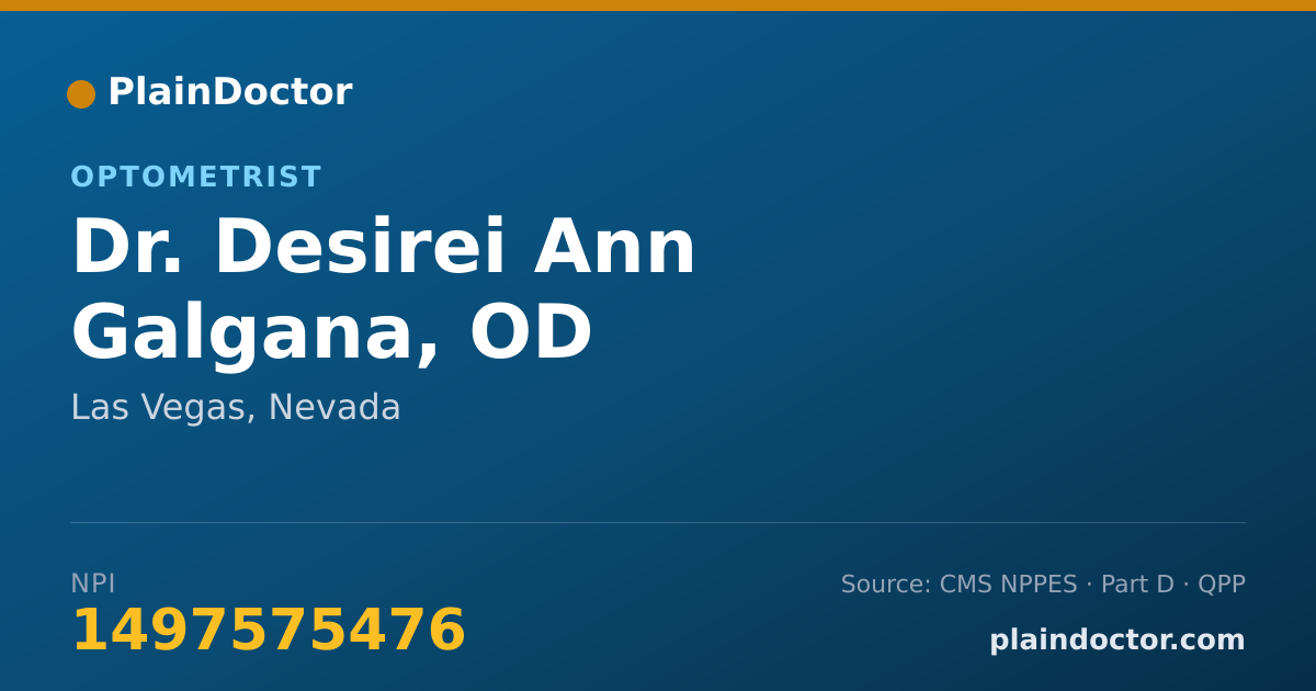 Shareable card for Desirei Ann Galgana, OD - Optometrist, Las Vegas, NV