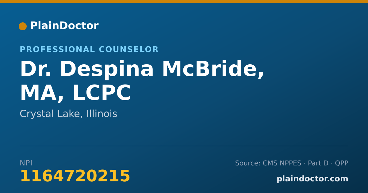 Shareable card for Despina McBride, MA, LCPC - Professional Counselor, Crystal Lake, IL