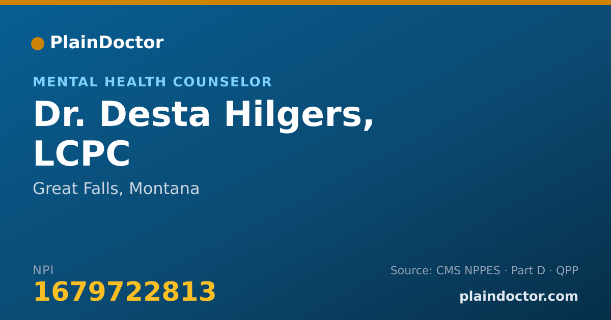 Shareable card for Desta Hilgers, LCPC - Mental Health Counselor, Great Falls, MT