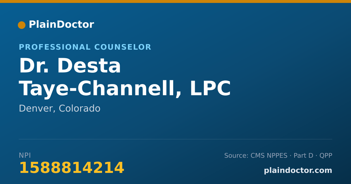 Shareable card for Desta Taye-Channell, LPC - Professional Counselor, Denver, CO