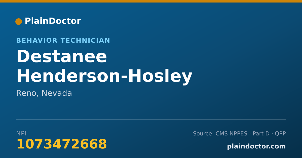 Shareable card for Destanee Henderson-Hosley - Behavior Technician, Reno, NV