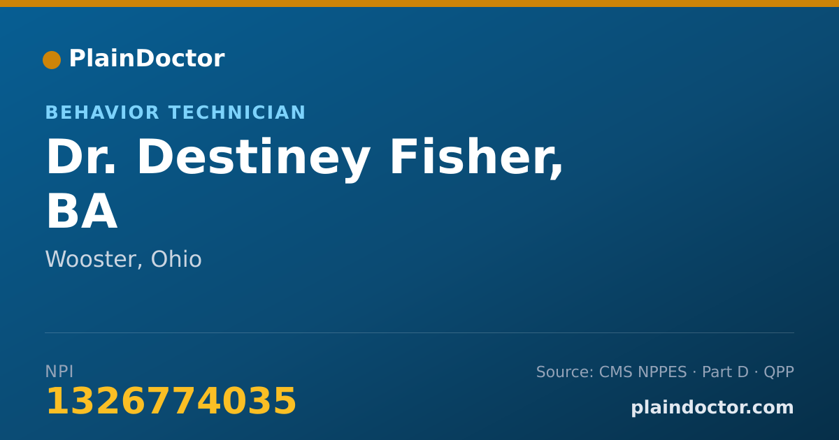 Shareable card for Destiney Fisher, BA - Behavior Technician, Wooster, OH