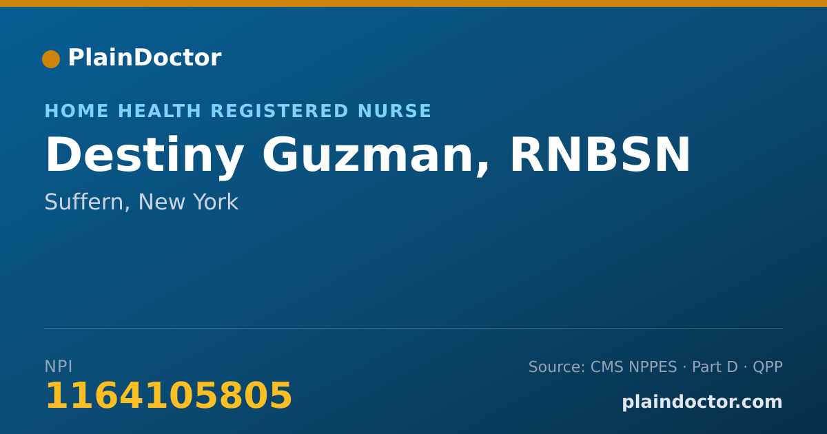 Shareable card for Destiny Guzman, RNBSN - Home Health Registered Nurse, Suffern, NY