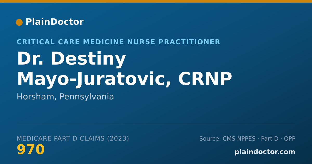 Shareable card for Destiny Mayo-Juratovic, CRNP - Critical Care Medicine Nurse Practitioner, Horsham, PA