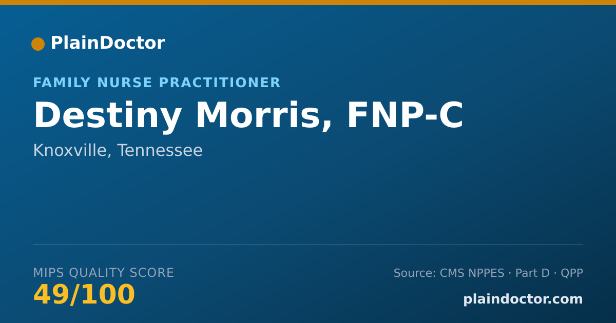 Shareable card for Destiny Morris, FNP-C - Family Nurse Practitioner, Knoxville, TN