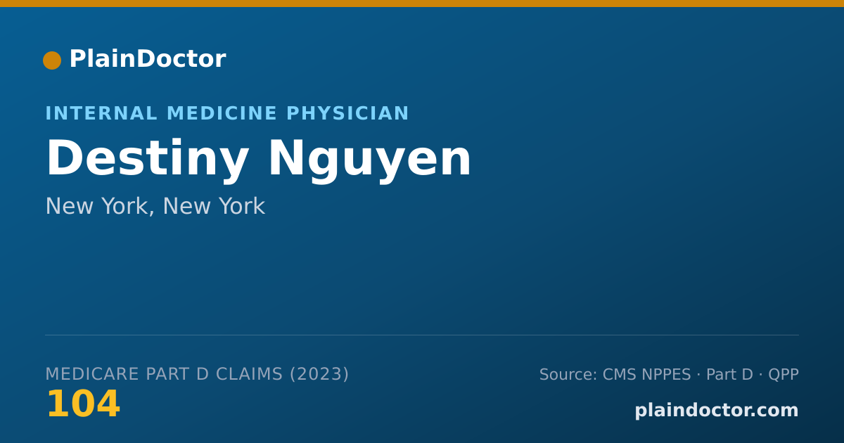 Shareable card for Destiny Nguyen - Internal Medicine Physician, New York, NY