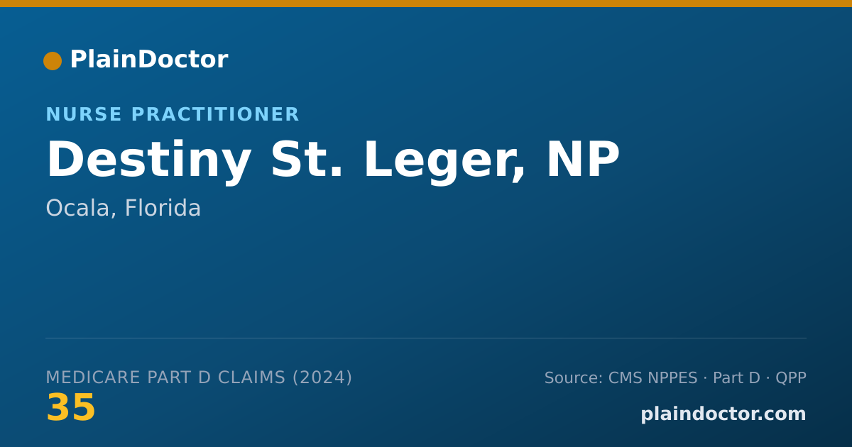 Shareable card for Destiny St. Leger, NP - Nurse Practitioner, Ocala, FL