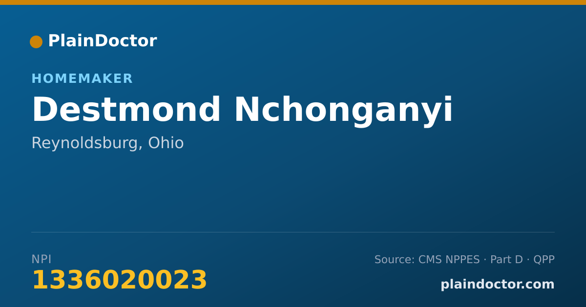 Shareable card for Destmond Nchonganyi - Homemaker, Reynoldsburg, OH