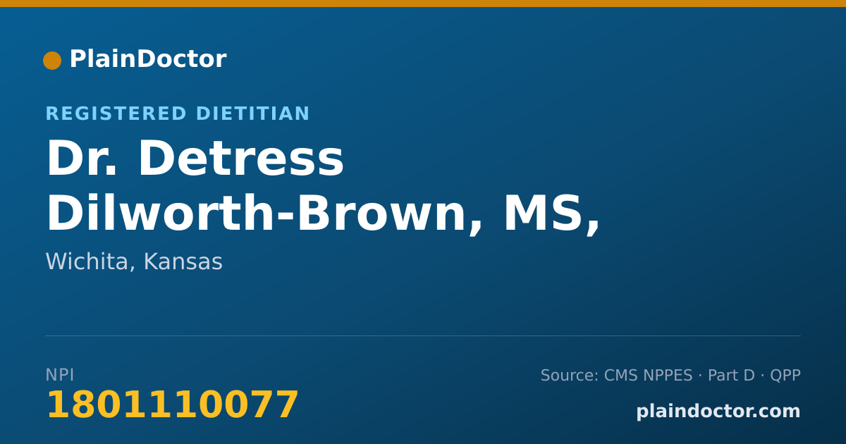 Shareable card for Detress Dilworth-Brown, MS, LD, RD - Registered Dietitian, Wichita, KS