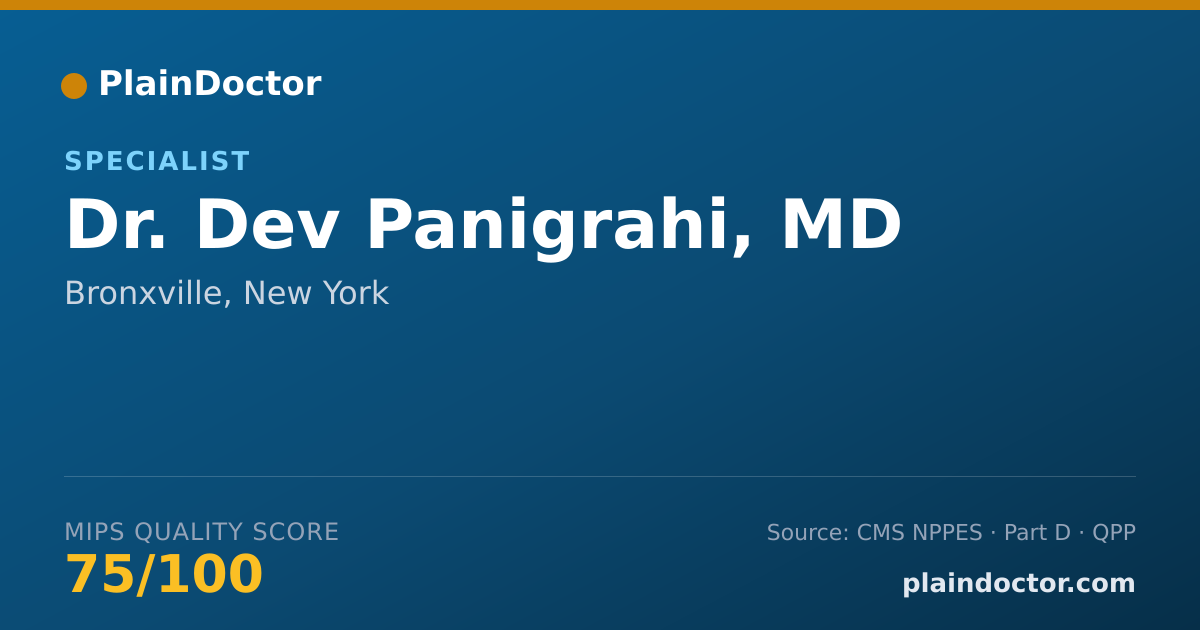 Shareable card for Dev Panigrahi, MD - Specialist, Bronxville, NY