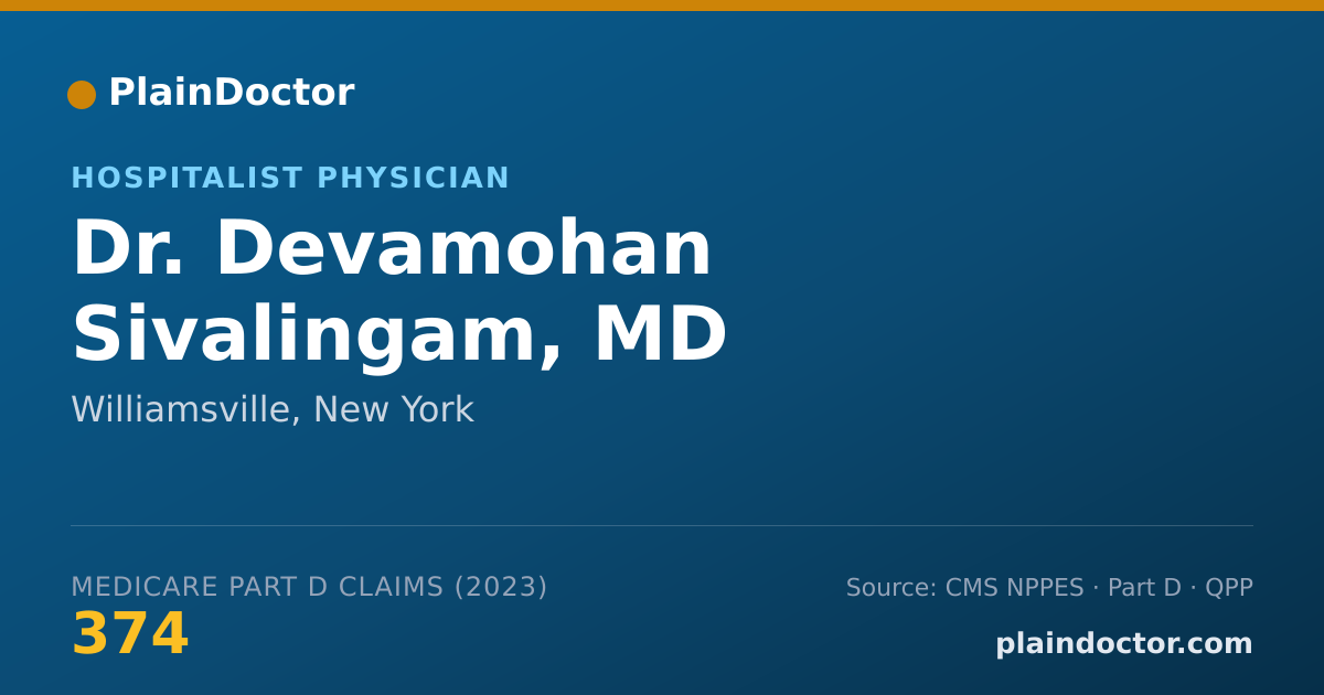 Shareable card for Devamohan Sivalingam, MD - Hospitalist Physician, Williamsville, NY