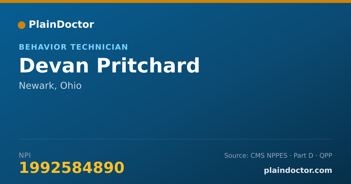 Shareable card for Devan Pritchard - Behavior Technician, Newark, OH