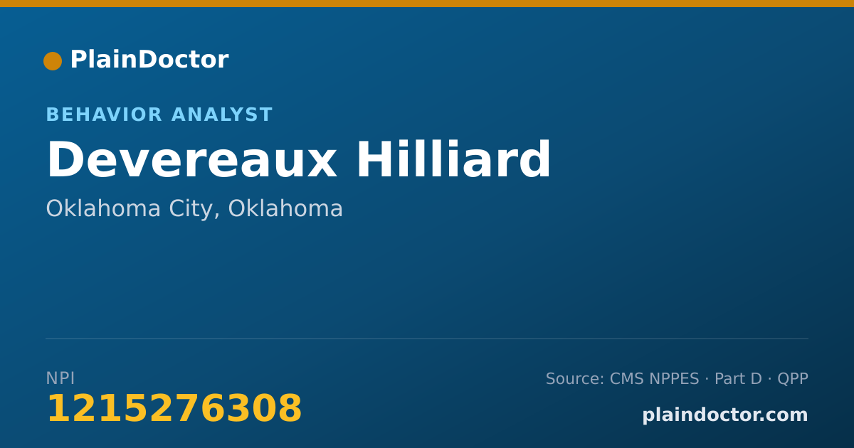 Shareable card for Devereaux Hilliard - Behavior Analyst, Oklahoma City, OK