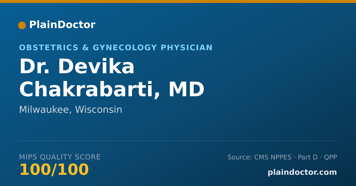Shareable card for Devika Chakrabarti, MD - Obstetrics & Gynecology Physician, Milwaukee, WI