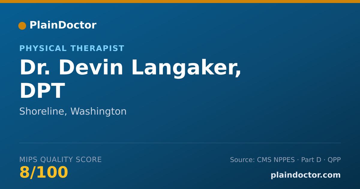 Shareable card for Devin Langaker, DPT - Physical Therapist, Shoreline, WA