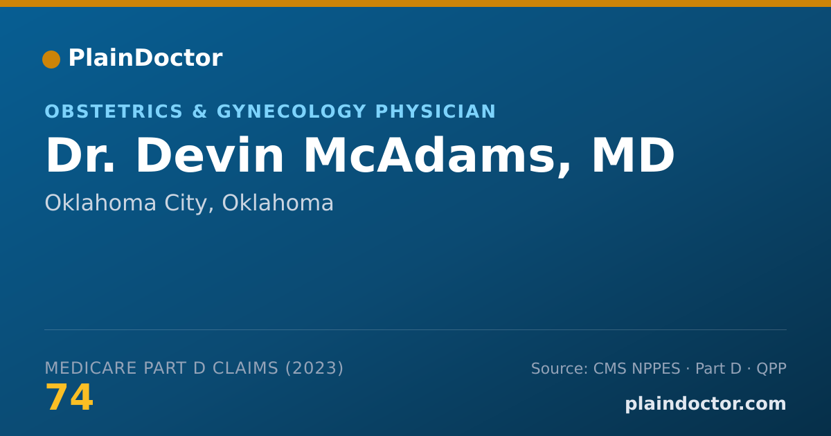 Shareable card for Devin McAdams, MD - Obstetrics & Gynecology Physician, Oklahoma City, OK