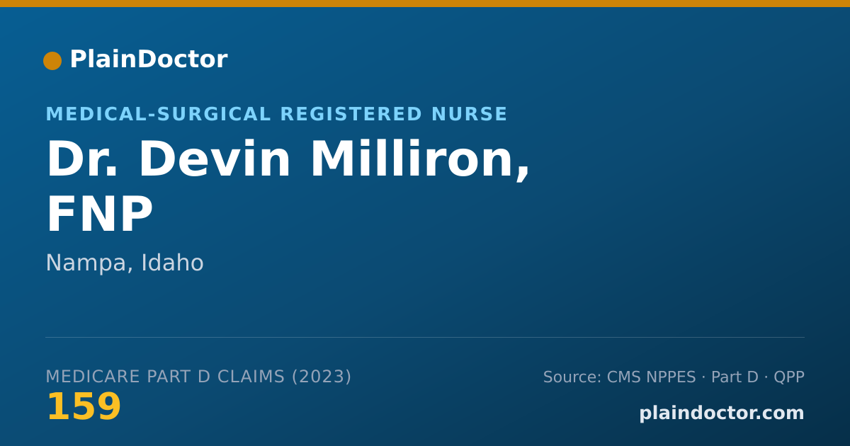 Shareable card for Devin Milliron, FNP - Medical-Surgical Registered Nurse, Nampa, ID