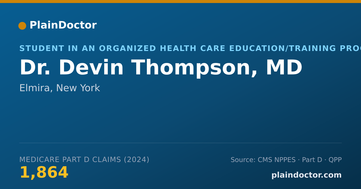 Shareable card for Devin Thompson, MD - General Practice Physician, Elmira, NY