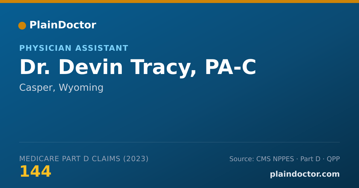 Shareable card for Devin Tracy, PA-C - Physician Assistant, Casper, WY