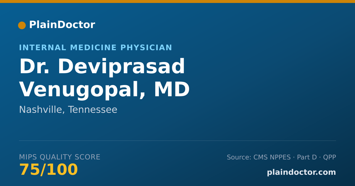 Shareable card for Deviprasad Venugopal, MD - Internal Medicine Physician, Nashville, TN