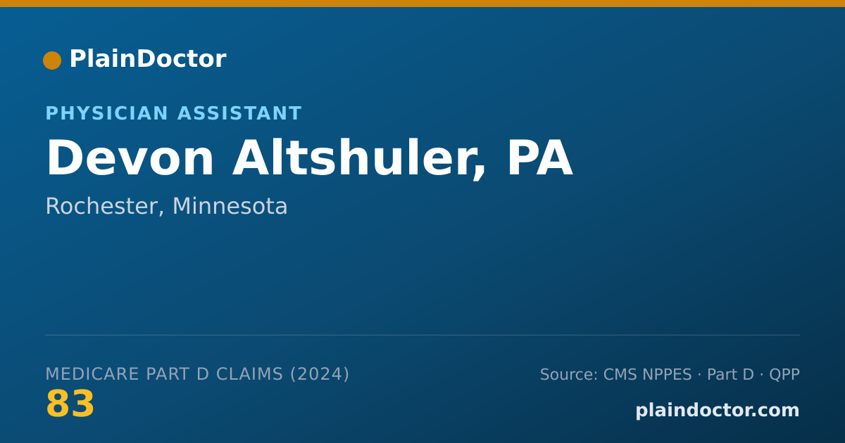 Shareable card for Devon Altshuler, PA - Physician Assistant, Rochester, MN