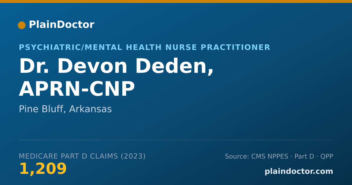 Shareable card for Devon Deden, APRN-CNP - Psychiatric/Mental Health Nurse Practitioner, Pine Bluff, AR