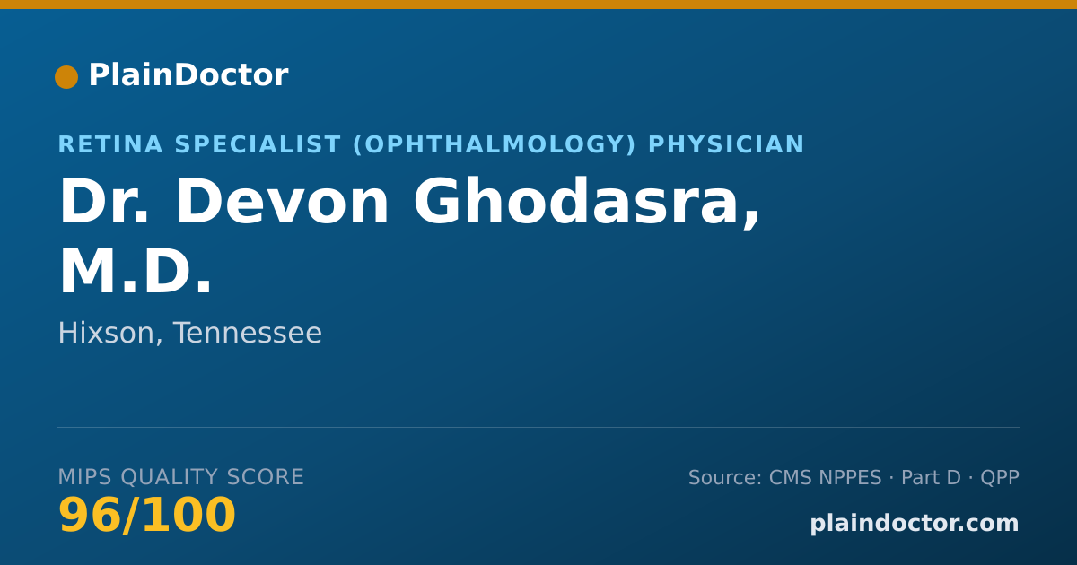 Shareable card for Devon Ghodasra, M.D. - Retina Specialist (Ophthalmology) Physician, Hixson, TN