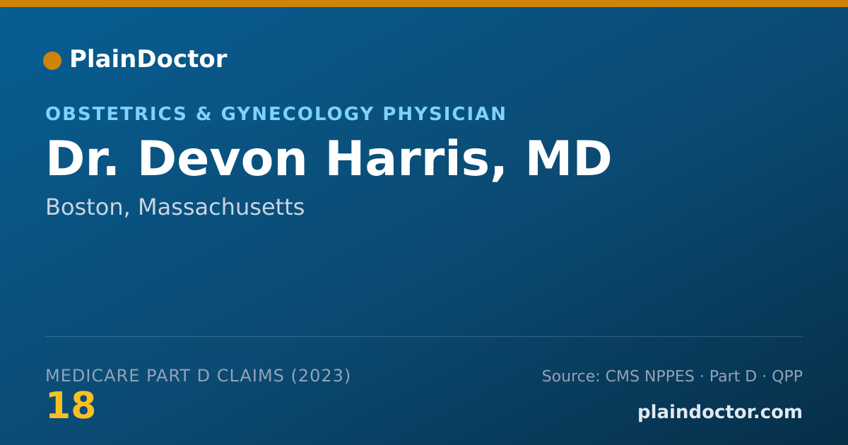 Shareable card for Devon Harris, MD - Obstetrics & Gynecology Physician, Boston, MA