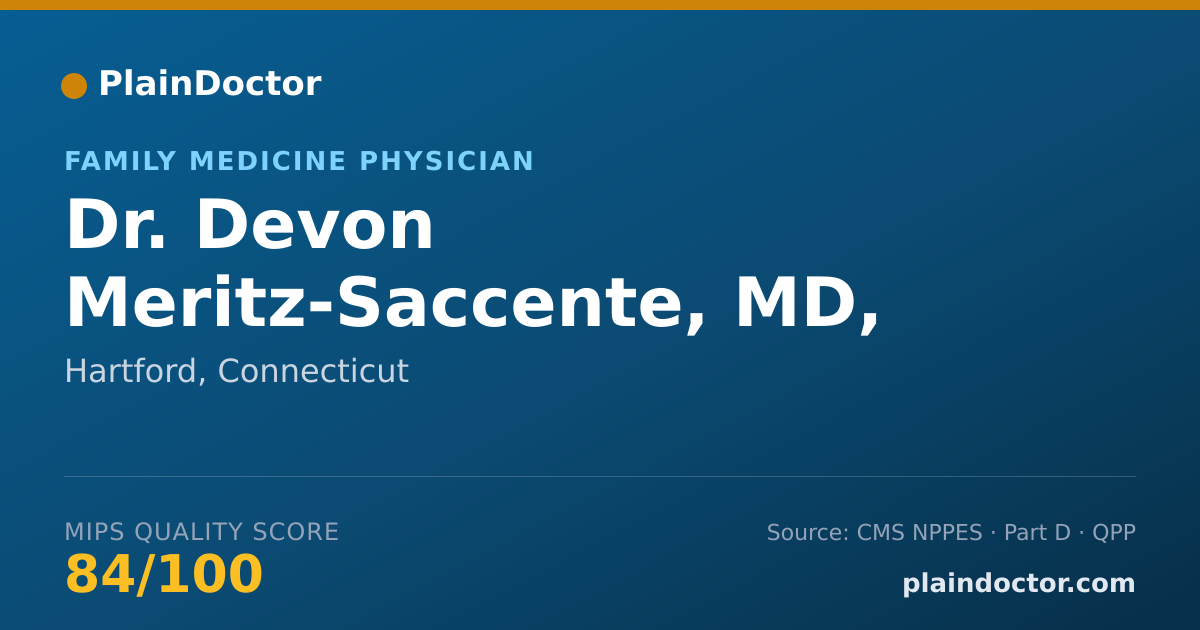 Shareable card for Devon Meritz-Saccente, MD, DIPHE, MA, BS, - Family Medicine Physician, Hartford, CT