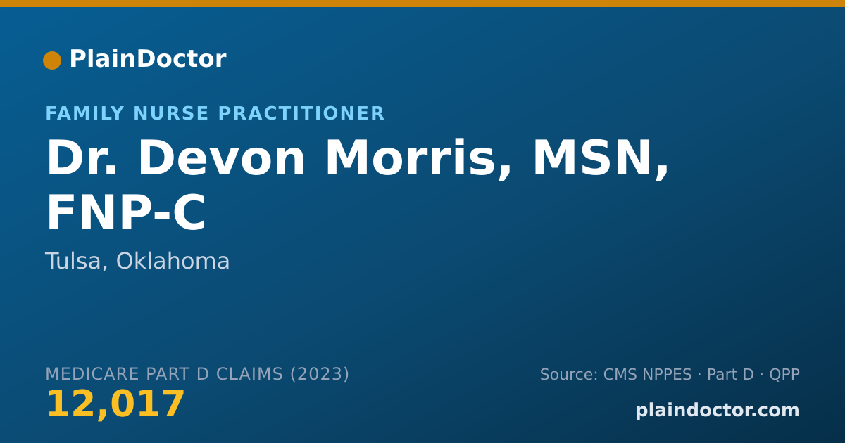 Shareable card for Devon Morris, MSN, FNP-C - Family Nurse Practitioner, Tulsa, OK