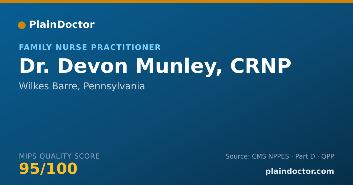 Shareable card for Devon Munley, CRNP - Family Nurse Practitioner, Wilkes Barre, PA
