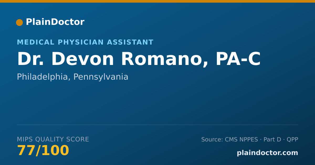 Shareable card for Devon Romano, PA-C - Medical Physician Assistant, Philadelphia, PA