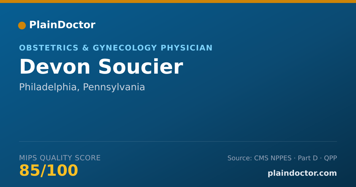 Shareable card for Devon Soucier - Obstetrics & Gynecology Physician, Philadelphia, PA
