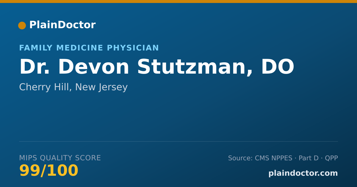 Shareable card for Devon Stutzman, DO - Family Medicine Physician, Cherry Hill, NJ