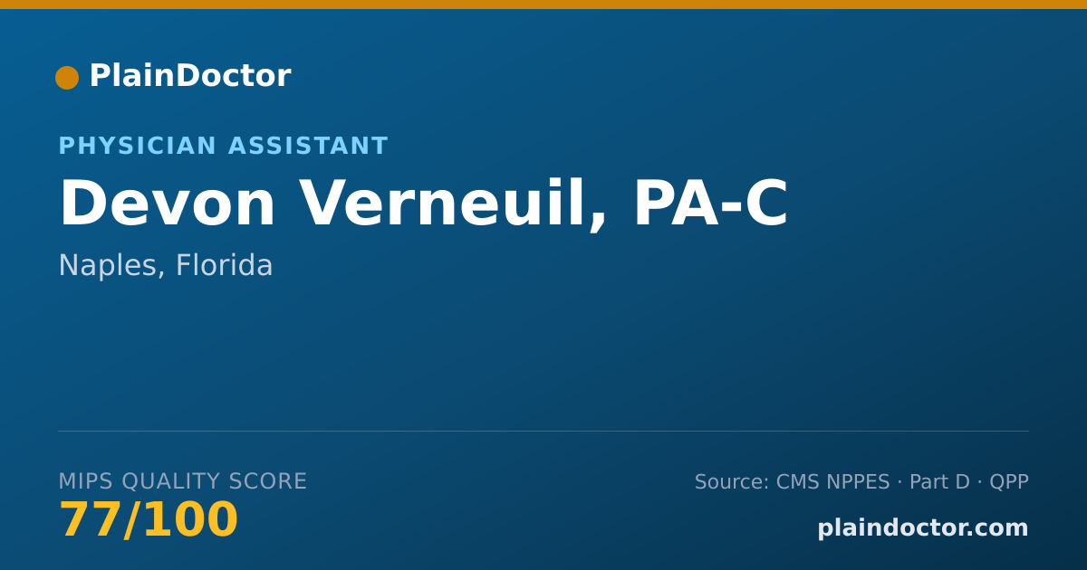 Shareable card for Devon Verneuil, PA-C - Physician Assistant, Naples, FL