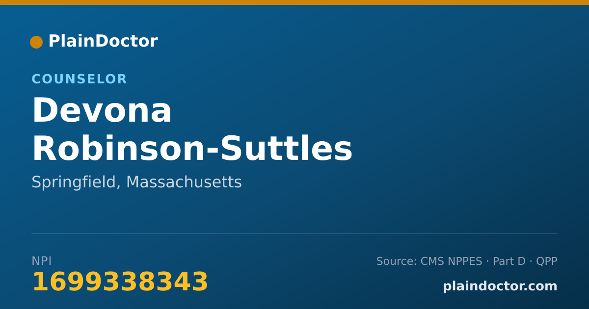 Shareable card for Devona Robinson-Suttles - Counselor, Springfield, MA