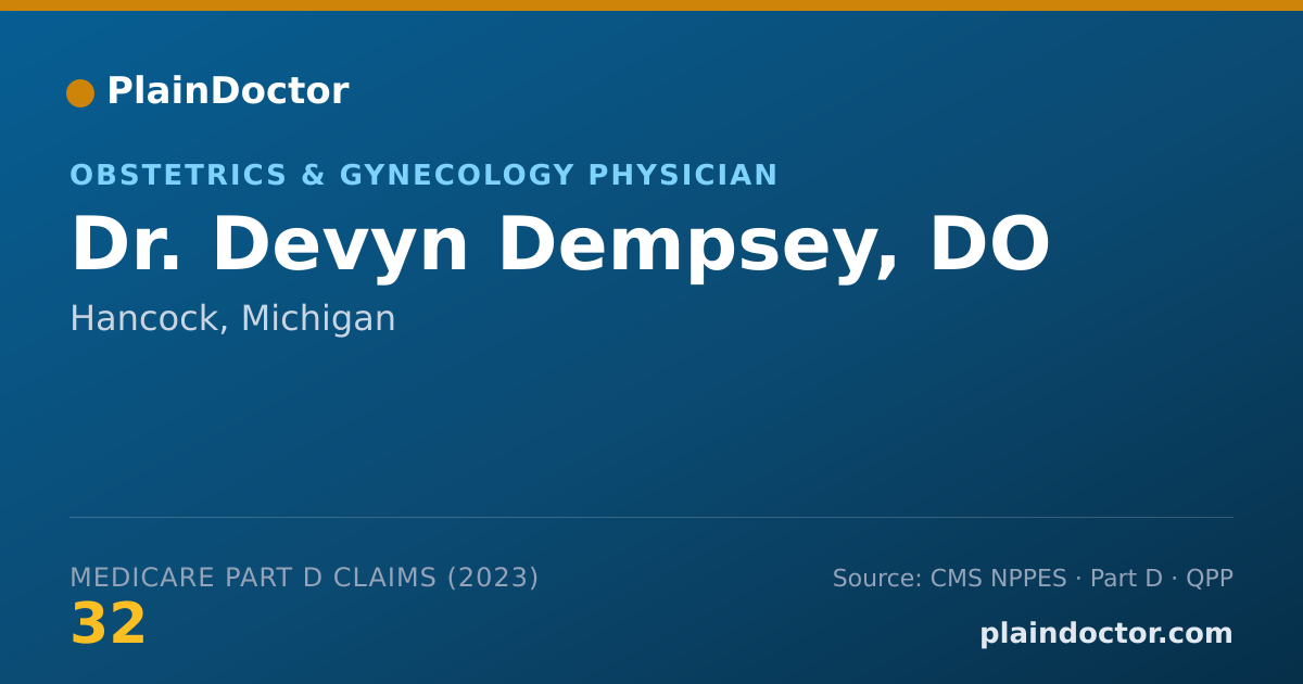 Shareable card for Devyn Dempsey, DO - Obstetrics & Gynecology Physician, Hancock, MI