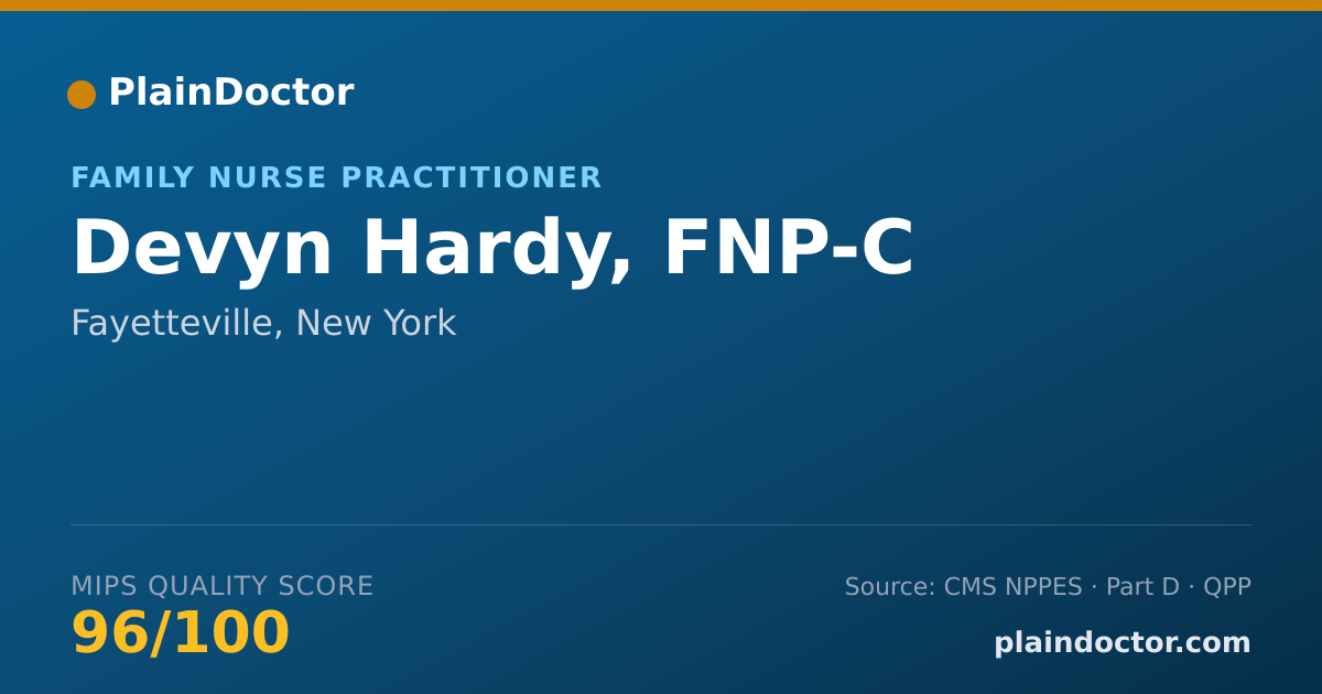 Shareable card for Devyn Hardy, FNP-C - Family Nurse Practitioner, Fayetteville, NY