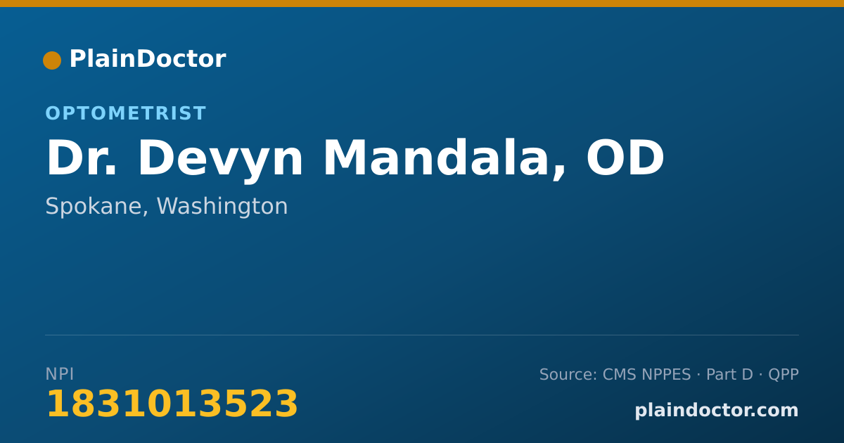 Shareable card for Devyn Mandala, OD - Optometrist, Spokane, WA
