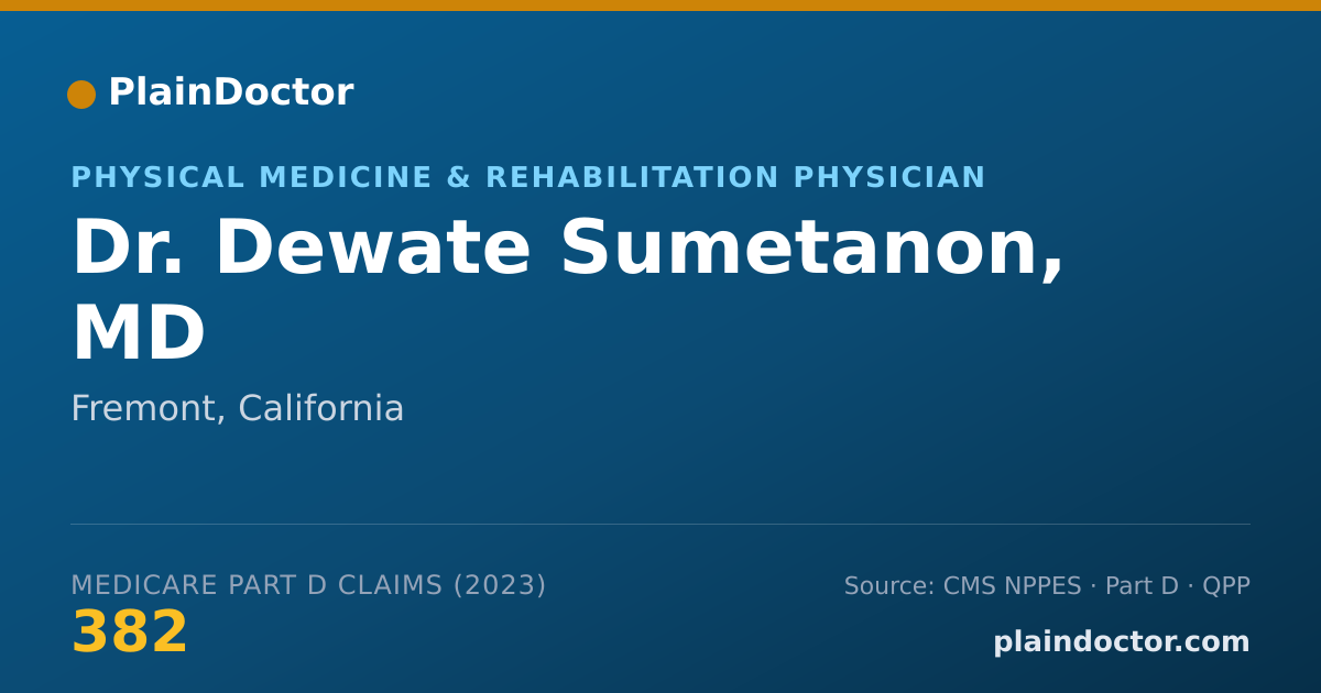 Shareable card for Dewate Sumetanon, MD - Physical Medicine & Rehabilitation Physician, Fremont, CA
