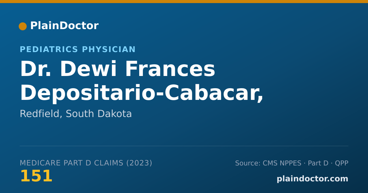 Shareable card for Dewi Frances Depositario-Cabacar, MD - Pediatrics Physician, Redfield, SD
