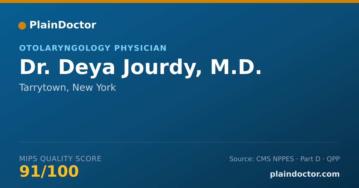 Shareable card for Deya Jourdy, M.D. - Otolaryngology Physician, Tarrytown, NY