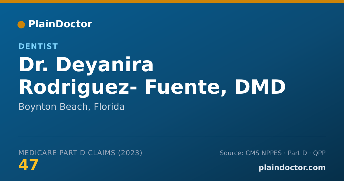 Shareable card for Deyanira Rodriguez- Fuente, DMD - Dentist, Boynton Beach, FL